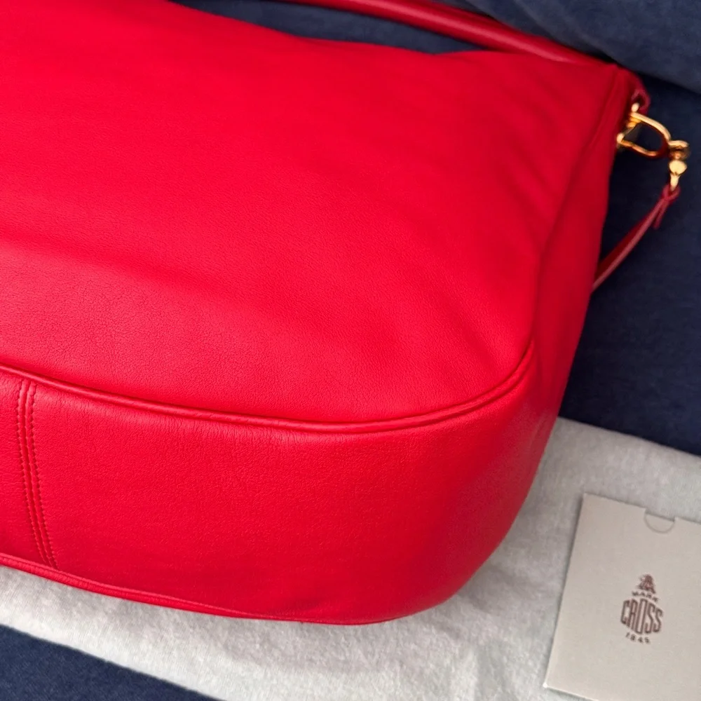 Mark Cross Red‎ Leather Hobo Bag